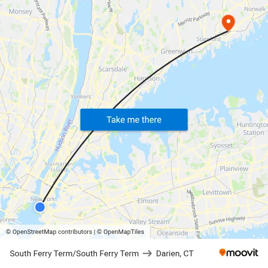 South Ferry Term/South Ferry Term to Darien, CT map