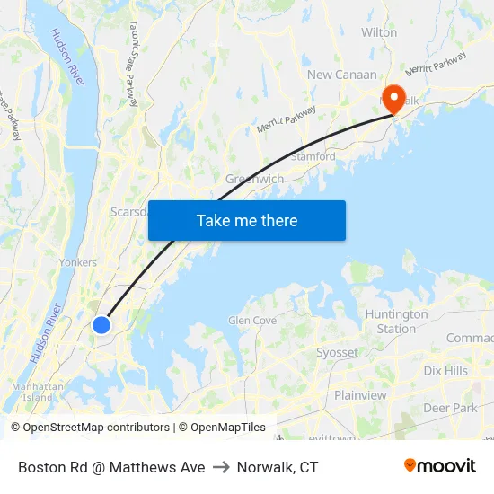 Boston Rd @ Matthews Ave to Norwalk, CT map