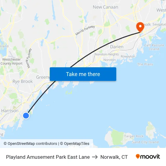 Playland Amusement Park East Lane to Norwalk, CT map