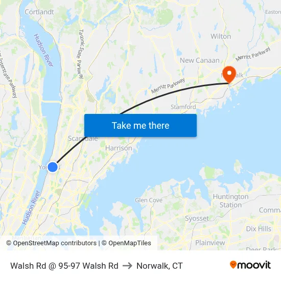 Walsh Rd @ 95-97 Walsh Rd to Norwalk, CT map