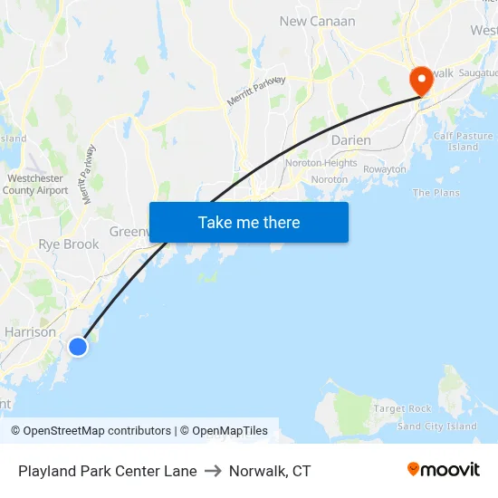 Playland Park Center Lane to Norwalk, CT map