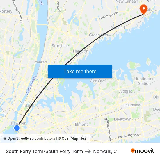 South Ferry Term/South Ferry Term to Norwalk, CT map