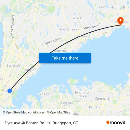 Dyre Ave @ Boston Rd to Bridgeport, CT map