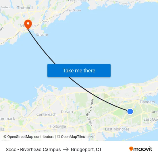 Sccc - Riverhead Campus to Bridgeport, CT map