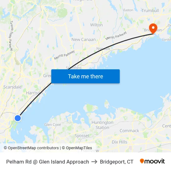 Pelham Rd @ Glen Island Approach to Bridgeport, CT map