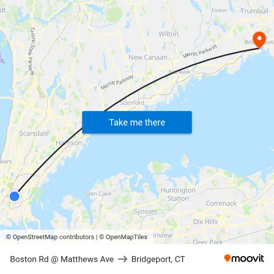 Boston Rd @ Matthews Ave to Bridgeport, CT map