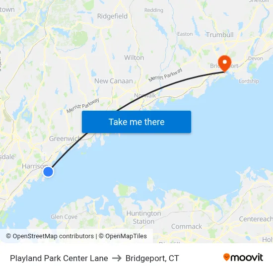 Playland Park Center Lane to Bridgeport, CT map