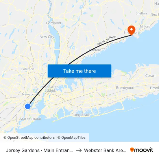 Jersey Gardens - Main Entrance to Webster Bank Arena map