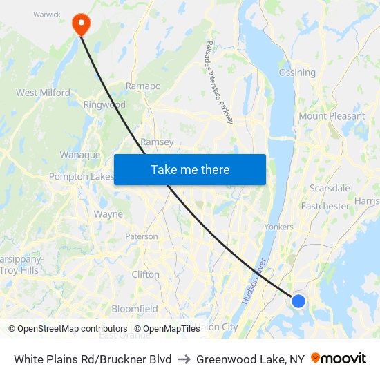 White Plains Rd/Bruckner Blvd to Greenwood Lake, NY map