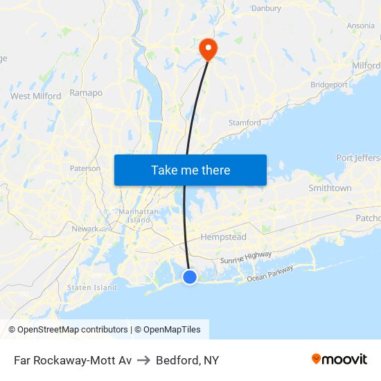 Far Rockaway-Mott Av to Bedford, NY map