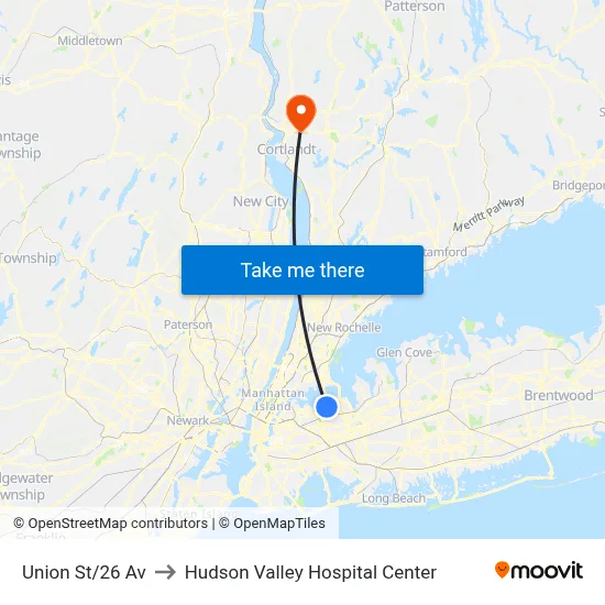 Union St/26 Av to Hudson Valley Hospital Center map