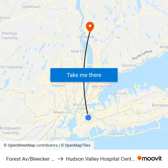 Forest Av/Bleecker St to Hudson Valley Hospital Center map