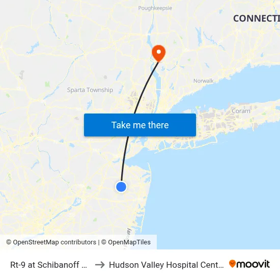 Rt-9 at Schibanoff Rd to Hudson Valley Hospital Center map