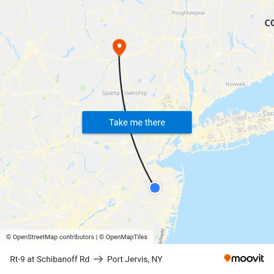 Rt-9 at Schibanoff Rd to Port Jervis, NY map