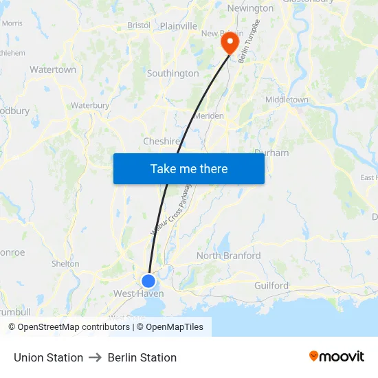 Union Station to Berlin Station map