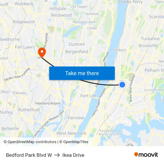 Bedford Park Blvd W to Ikea Drive map