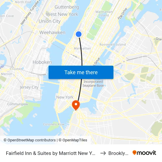 Fairfield Inn & Suites by Marriott New York Manhattan/Central Park to Brooklyn Bridge map