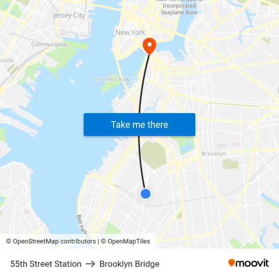 55th Street Station to Brooklyn Bridge map