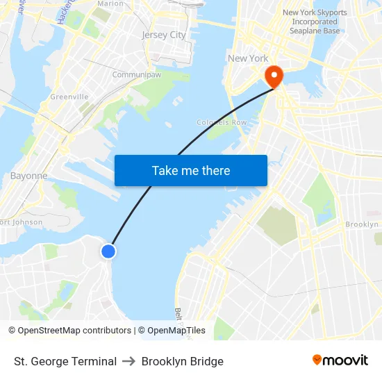 St. George Terminal to Brooklyn Bridge map