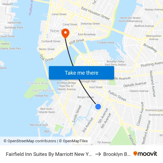 Fairfield Inn Suites By Marriott New York Brooklyn to Brooklyn Bridge map