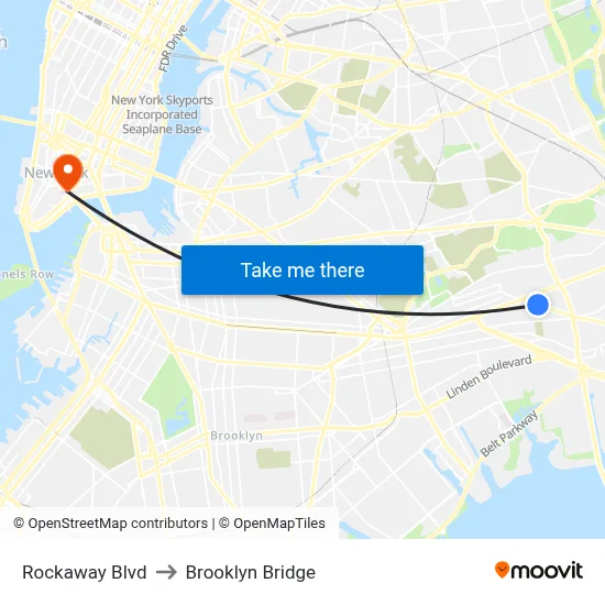 Rockaway Blvd, Ozone Park, NY 11416 to Brooklyn Bridge map