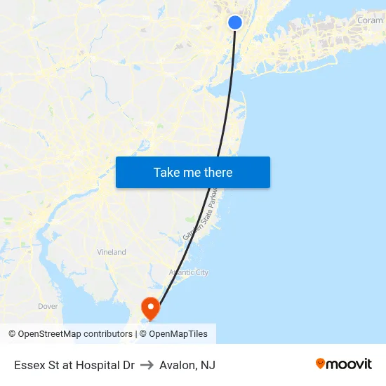 Essex St at Hospital Dr to Avalon, NJ map