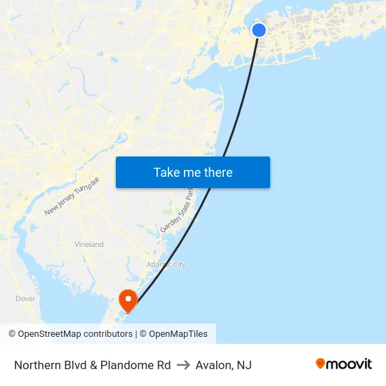 Northern Blvd & Plandome Rd to Avalon, NJ map