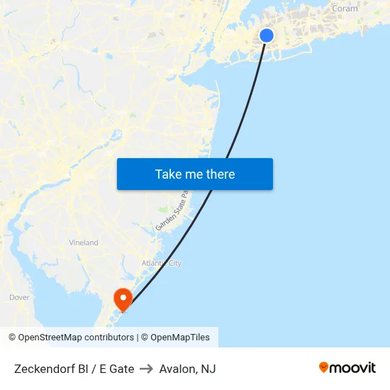 Zeckendorf Bl / E Gate to Avalon, NJ map