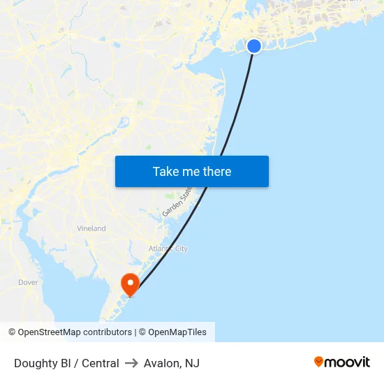 Doughty Bl / Central to Avalon, NJ map