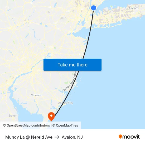 Mundy La @ Nereid Ave to Avalon, NJ map