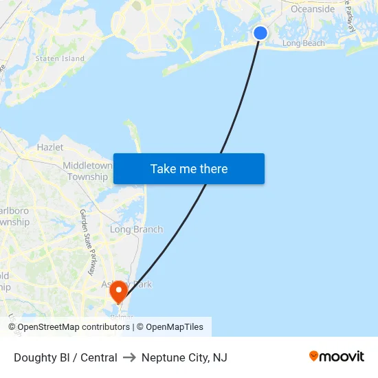 Doughty Bl / Central to Neptune City, NJ map
