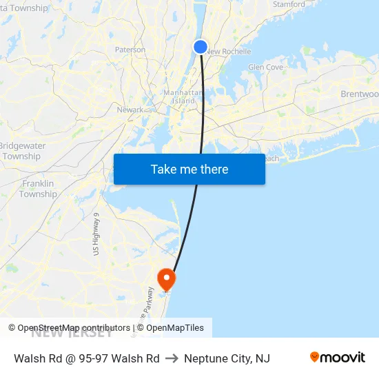 Walsh Rd @ 95-97 Walsh Rd to Neptune City, NJ map