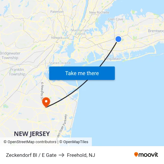 Zeckendorf Bl / E Gate to Freehold, NJ map