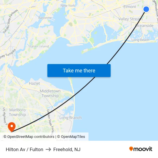 Hilton Av / Fulton to Freehold, NJ map