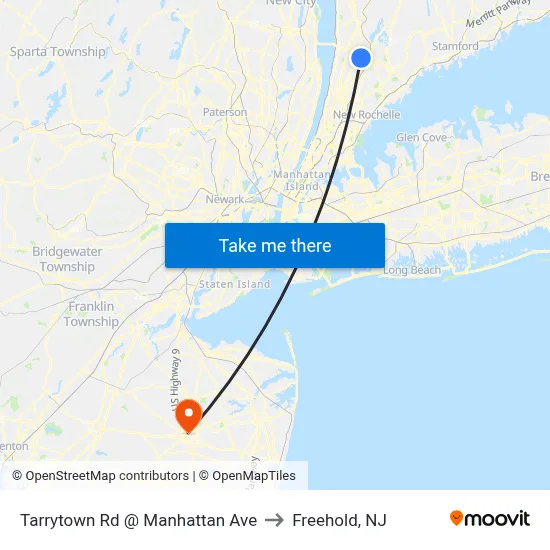 Tarrytown Rd @ Manhattan Ave to Freehold, NJ map