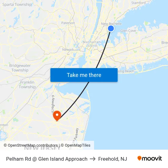 Pelham Rd @ Glen Island Approach to Freehold, NJ map