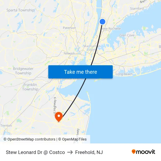 Stew Leonard Dr @ Costco to Freehold, NJ map