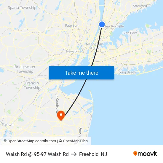Walsh Rd @ 95-97 Walsh Rd to Freehold, NJ map