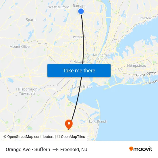Orange Ave - Suffern to Freehold, NJ map