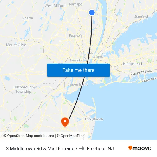 S Middletown Rd & Mall Entrance to Freehold, NJ map