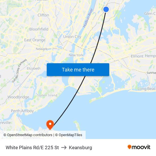 White Plains Rd/E 225 St to Keansburg map