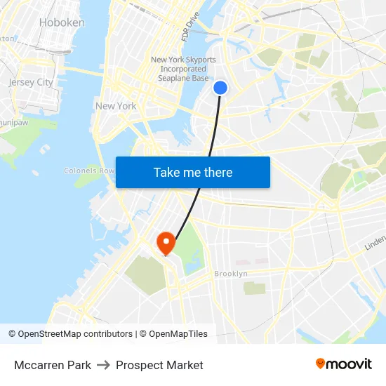 Mccarren Park to Prospect Market map
