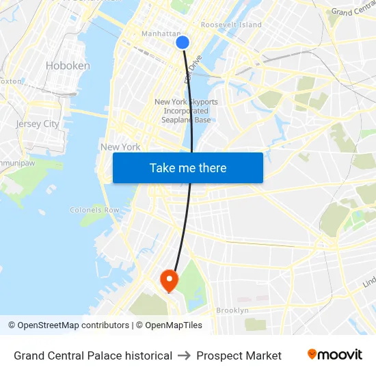 Grand Central Palace historical to Prospect Market map