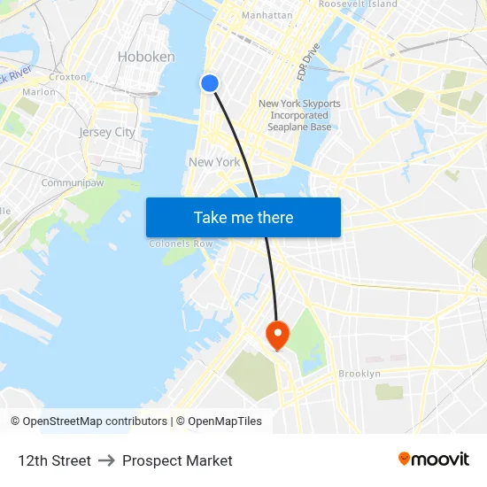 12th Street to Prospect Market map