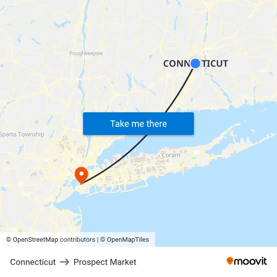 Connecticut to Prospect Market map