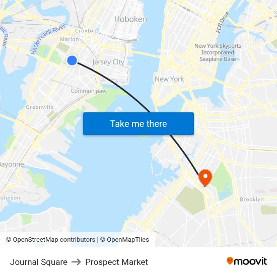 Journal Square to Prospect Market map