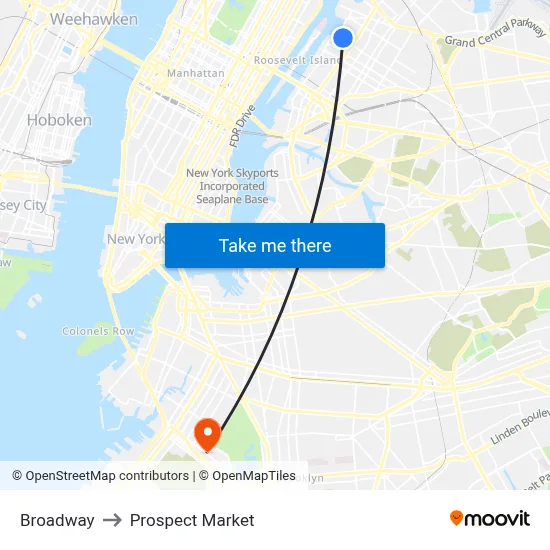 Broadway to Prospect Market map