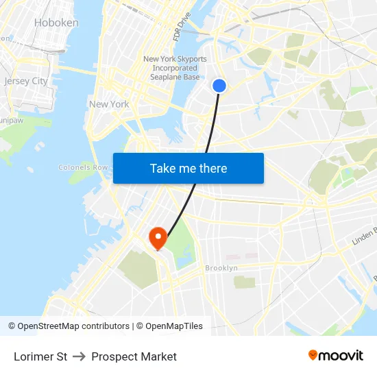 Lorimer St to Prospect Market map