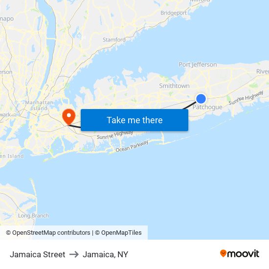 Jamaica Street to Jamaica, NY map