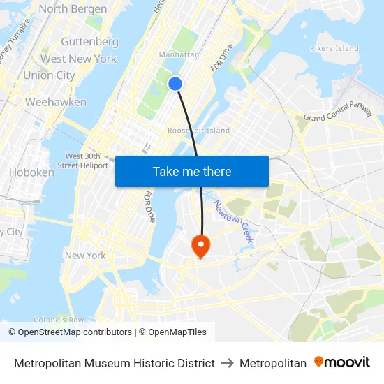 Metropolitan Museum Historic District to Metropolitan map